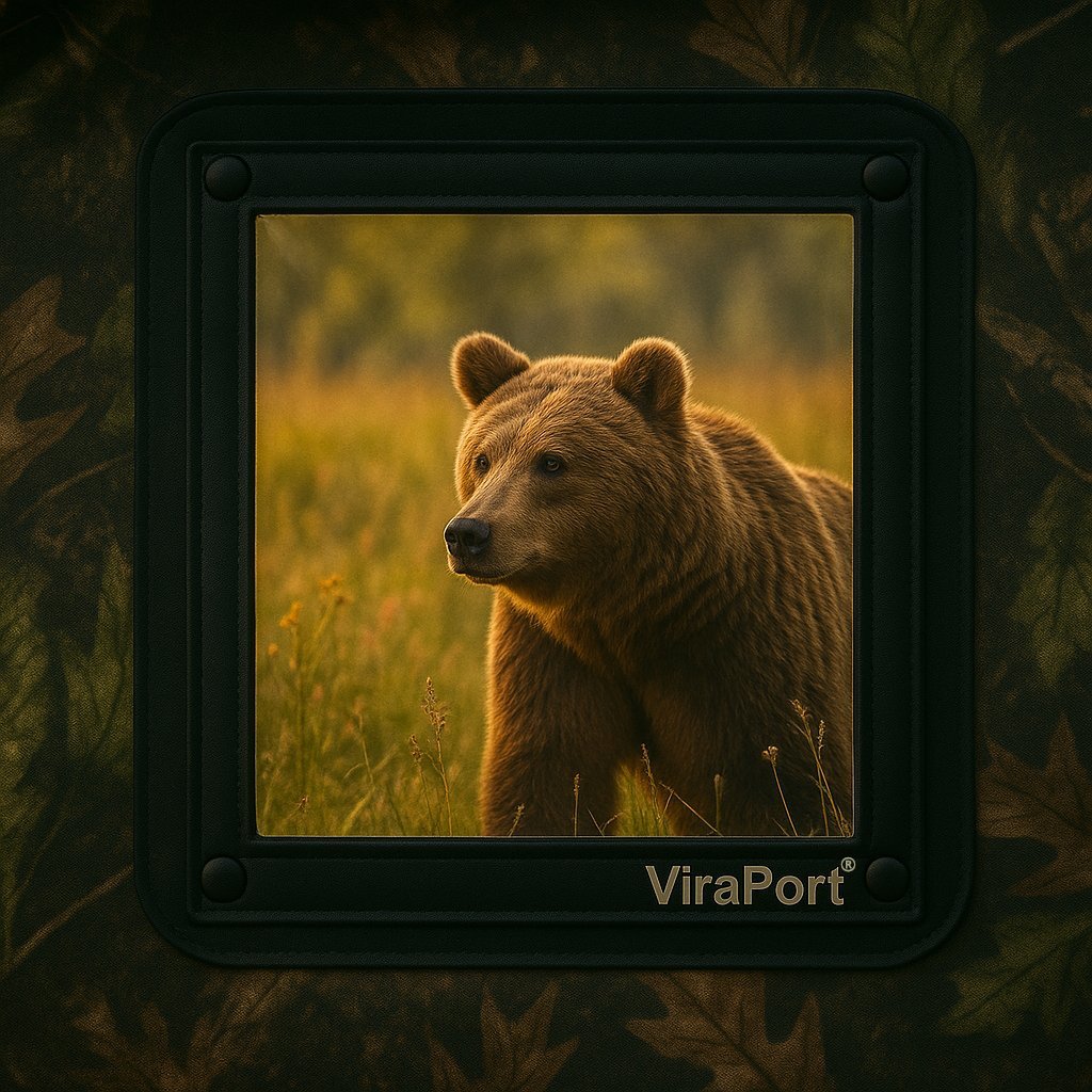 Bear monitoring through secure Viraport hunting blind window
