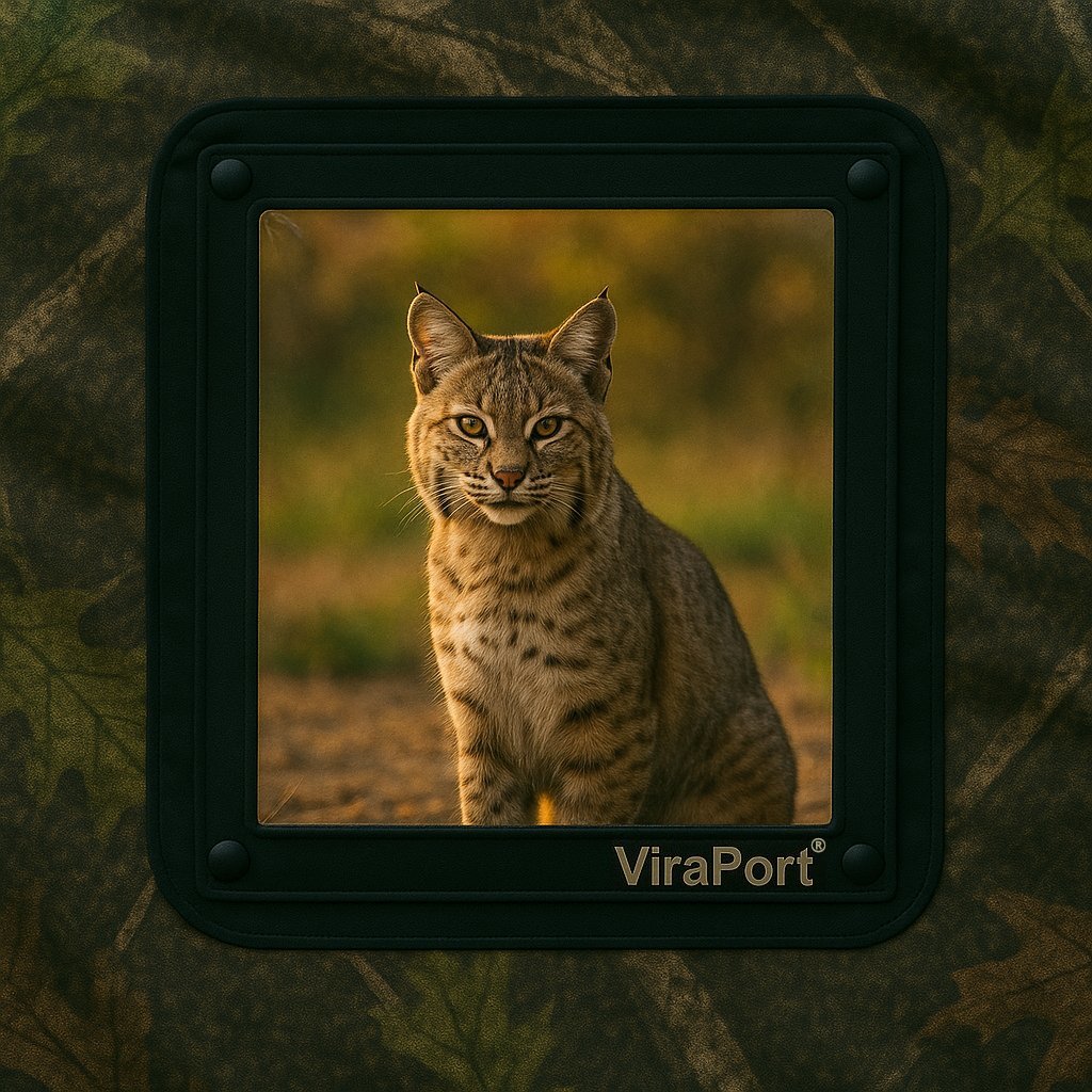 Elusive bobcat observation through concealed Viraport window