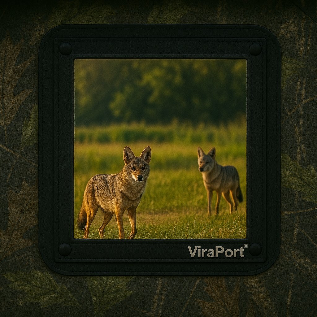Coyote tracking from concealed position using Viraport hunting blind