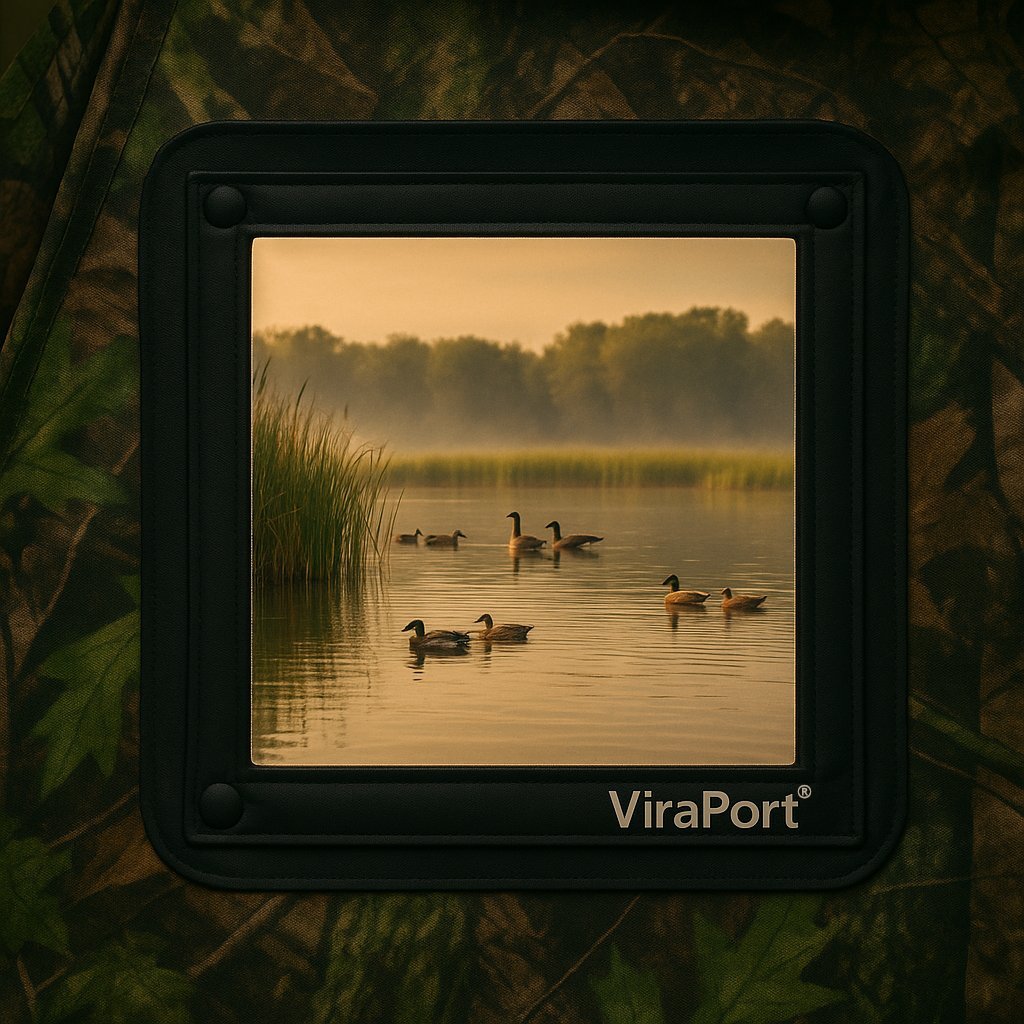 Waterfowl monitoring of geese and ducks through concealed Viraport blind