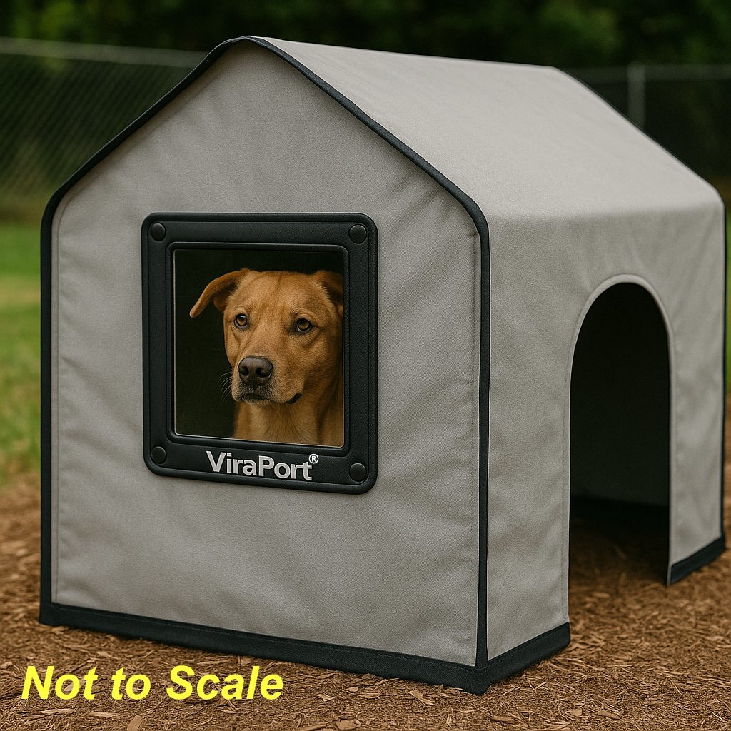 Animal shelter monitoring through Viraport window without disturbing animals